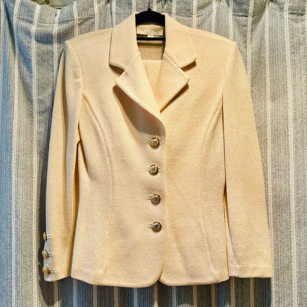 St. John Cream Skirt Suit